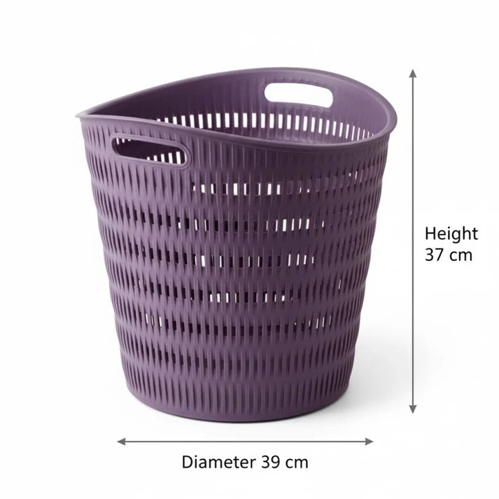 Limon Round Bamboo Laundry Basket with Handles