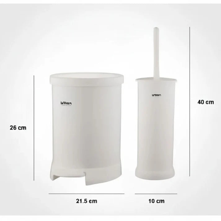 Limon 2 Piece Dustbin with Brush Set