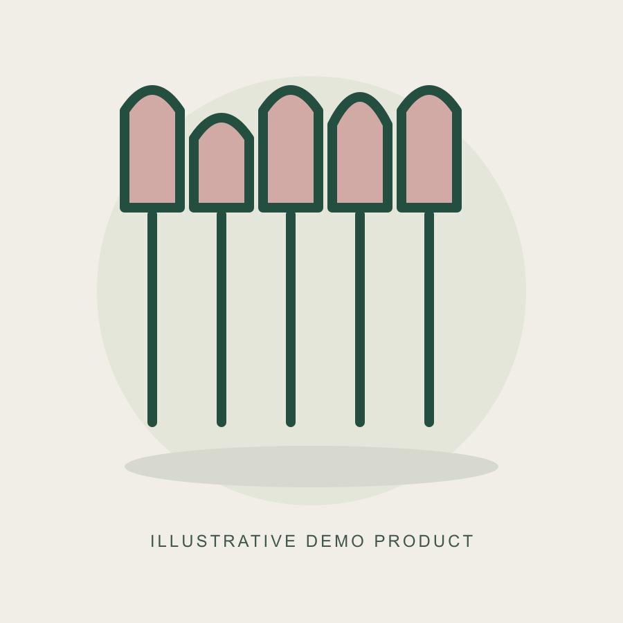 Illustrative demo concept: Makeup Brush Set. Not actual supplier inventory.