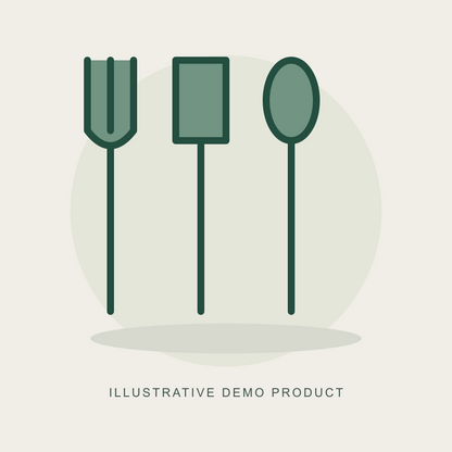 Illustrative demo concept: Silicone Kitchen Utensil Set. Not actual supplier inventory.
