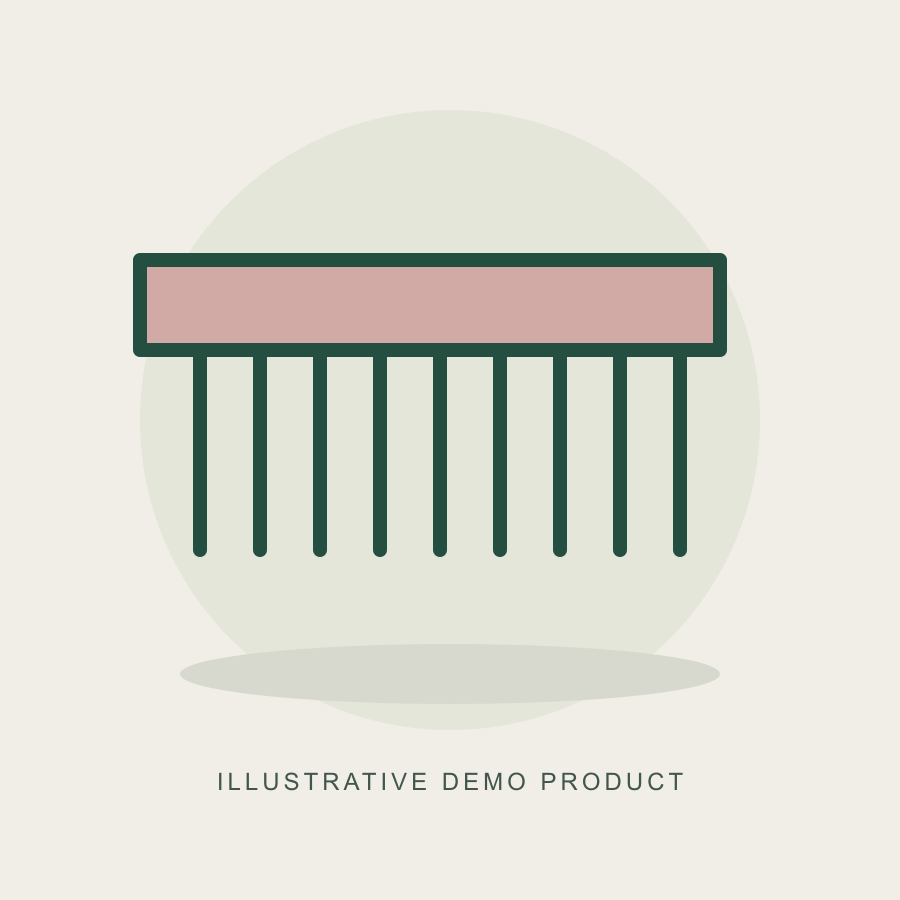 Illustrative demo concept: Wide-Tooth Hair Comb. Not actual supplier inventory.
